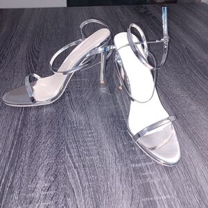 Silver Strappy Heels Euro Sz 41